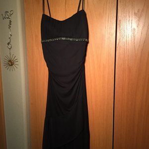 Ruby Rox Black Rhinestone Spag Strap Dress XL EUC